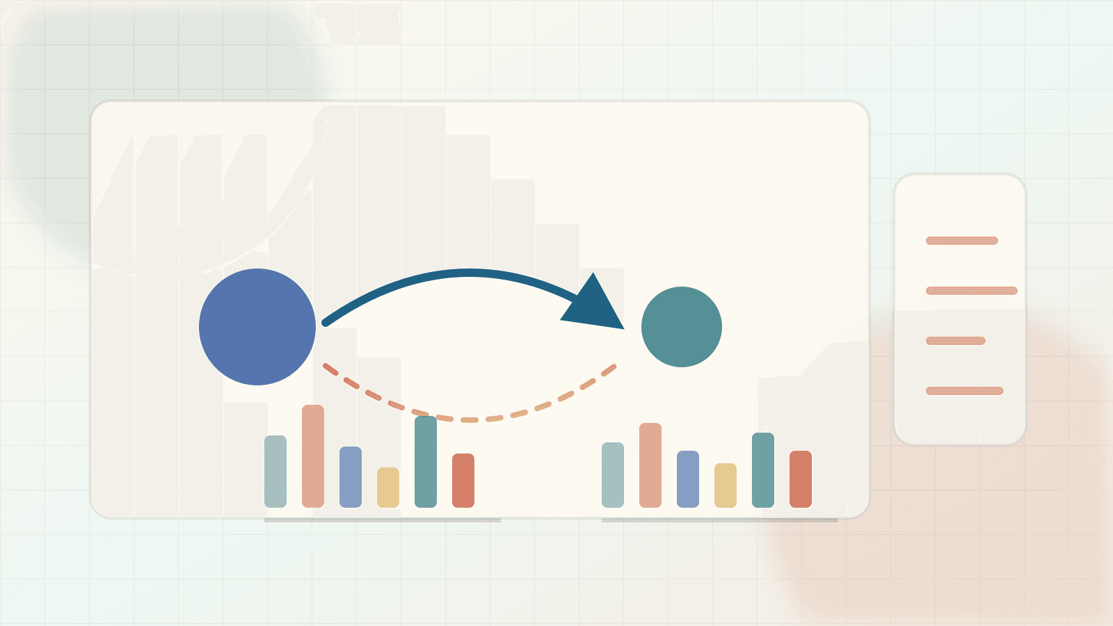 Editorial efficiency illustration of a larger teacher model transferring softened probability structure into a smaller student model.
