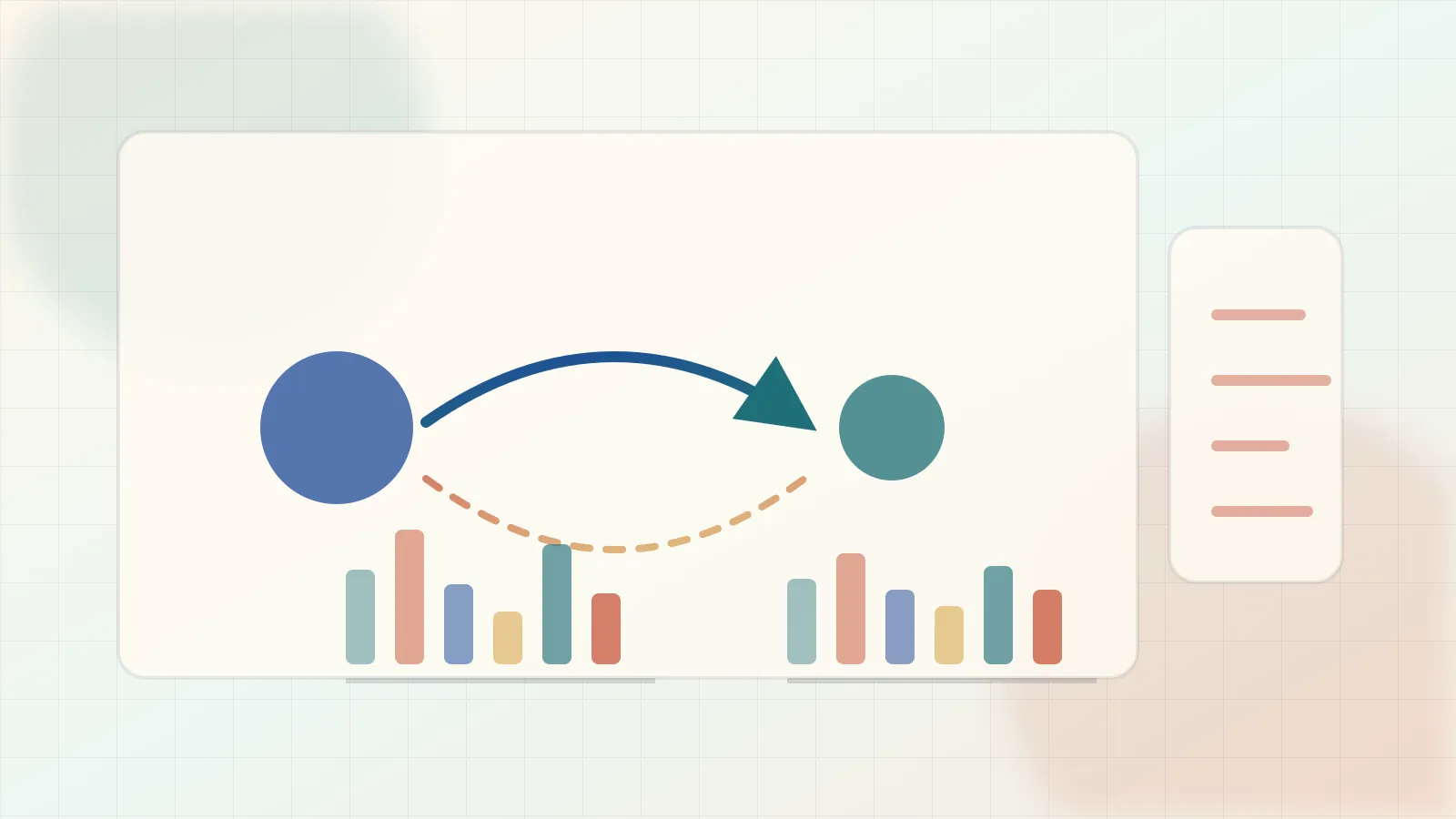 Editorial efficiency illustration of a larger teacher model transferring softened probability structure into a smaller student model.