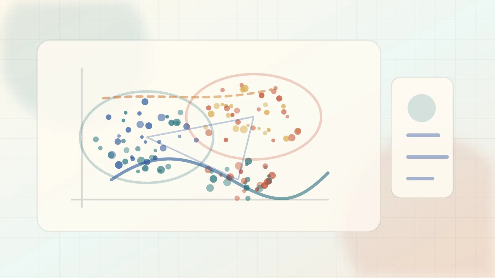 Editorial representation-learning illustration of embedding clusters, geometric neighborhoods, and feature directions.