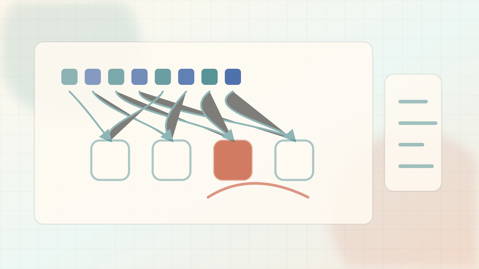 Editorial efficiency illustration of tokens routed sparsely into expert blocks with load imbalance and routing paths.