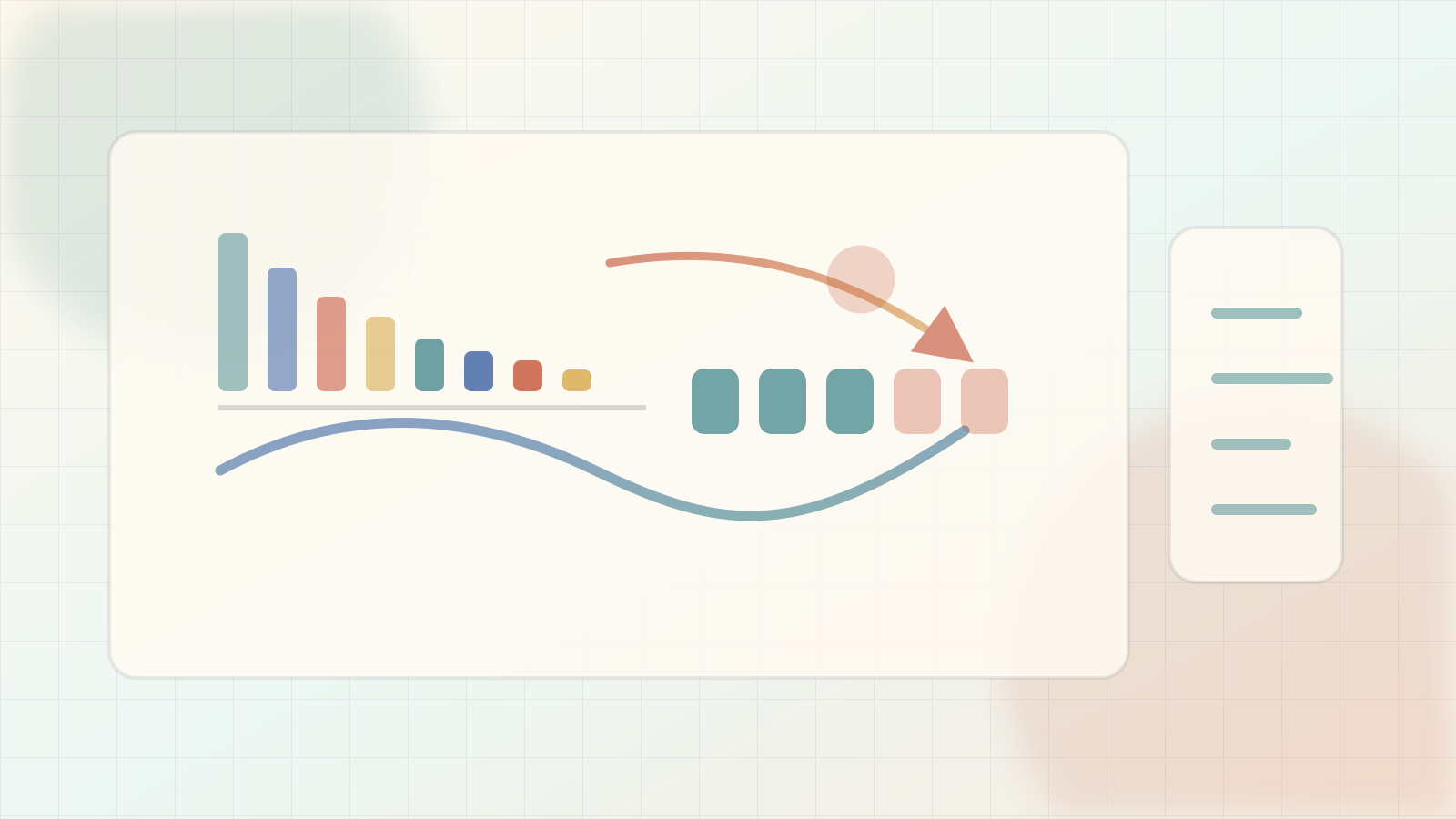 Editorial LLM-systems illustration of logit distributions, top-p filtering, temperature shaping, and sampled token paths.